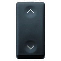 Buton 1P 250V C.a. - No+no 10A - Cu Interblocare - Simbol Sus Si Jos - 1 Modul Gw21521 Negru  1