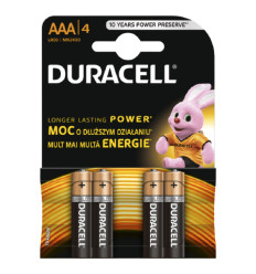 Baterie Duracell Alcalina R3/AAA - 4 Bucati