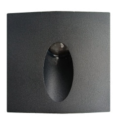 Spot LED Scara Patrat Negru 3W 3000K IP65