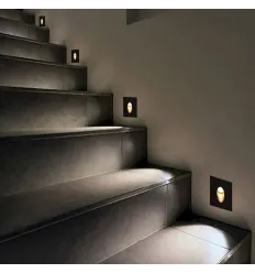 Spot LED Scara Patrat Negru 3W 3000K IP65