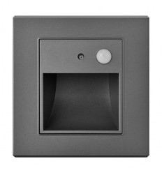 Spot LED Perete 1W Gri cu Senzor 3000K Lumina Calda