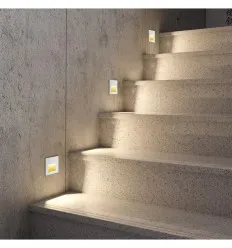 Spot LED Perete 1W Alb cu Senzor Lumina Calda