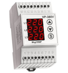 Digitop Releu Trifazic Protectie Tensiune Pe Sina Din 380V Vp-380 380179