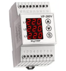 Digitop Releu Trifazic Protectie Tensiune Pe Sina Din 380V Vp-380 380179