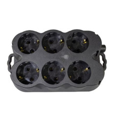 Cap Prelungitor Cauciuc Negru 16A 6P Atra