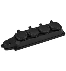 Cap Prelungitor Cauciuc Negru 4 Posturi IP44