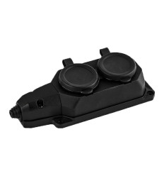 Cap Prelungitor Cauciuc Negru 2 Posturi IP44