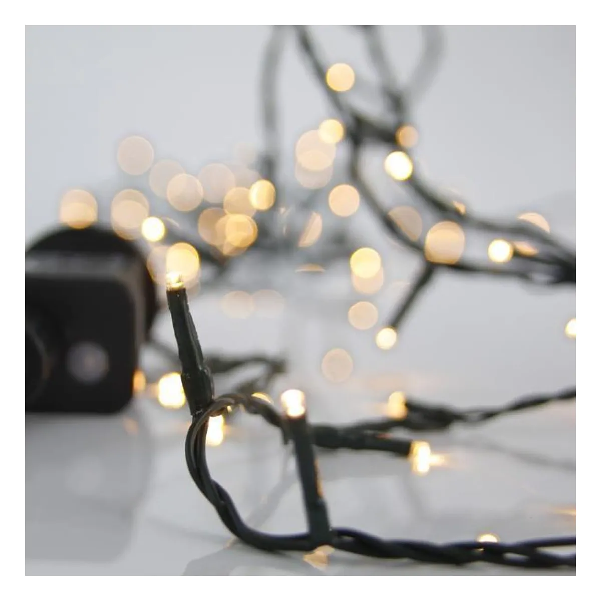 Ghirlanda PRO 400 LED, 8 M/F & Memorie, Fir Verde, Alb Cald, 5cm, Cablu 3m, IP44  1