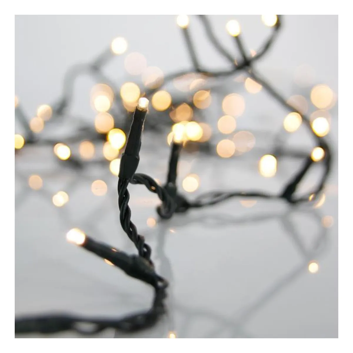 Ghirlanda PRO 1200 LED, Fir Verde, Alb Cald, 5cm, Cablu 3m, IP44  1