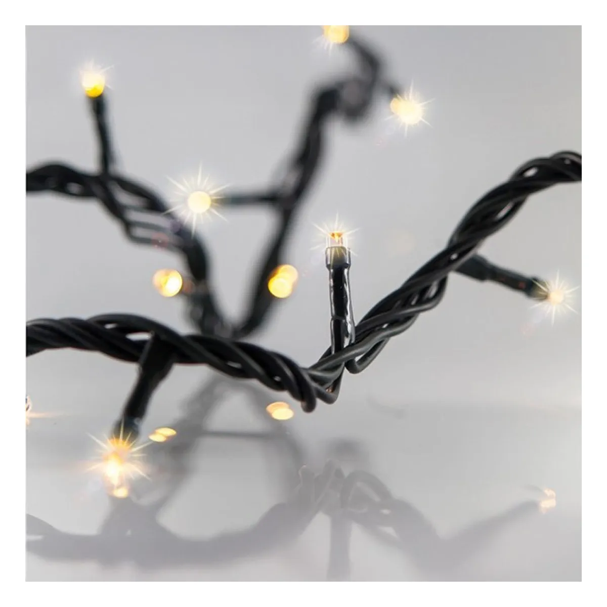 Ghirlanda 300 LED Flash, 4 Conectori pana la 3 Seturi, Fir Verde, Alb Cald, 10cm, Cablu 3m, IP44 1