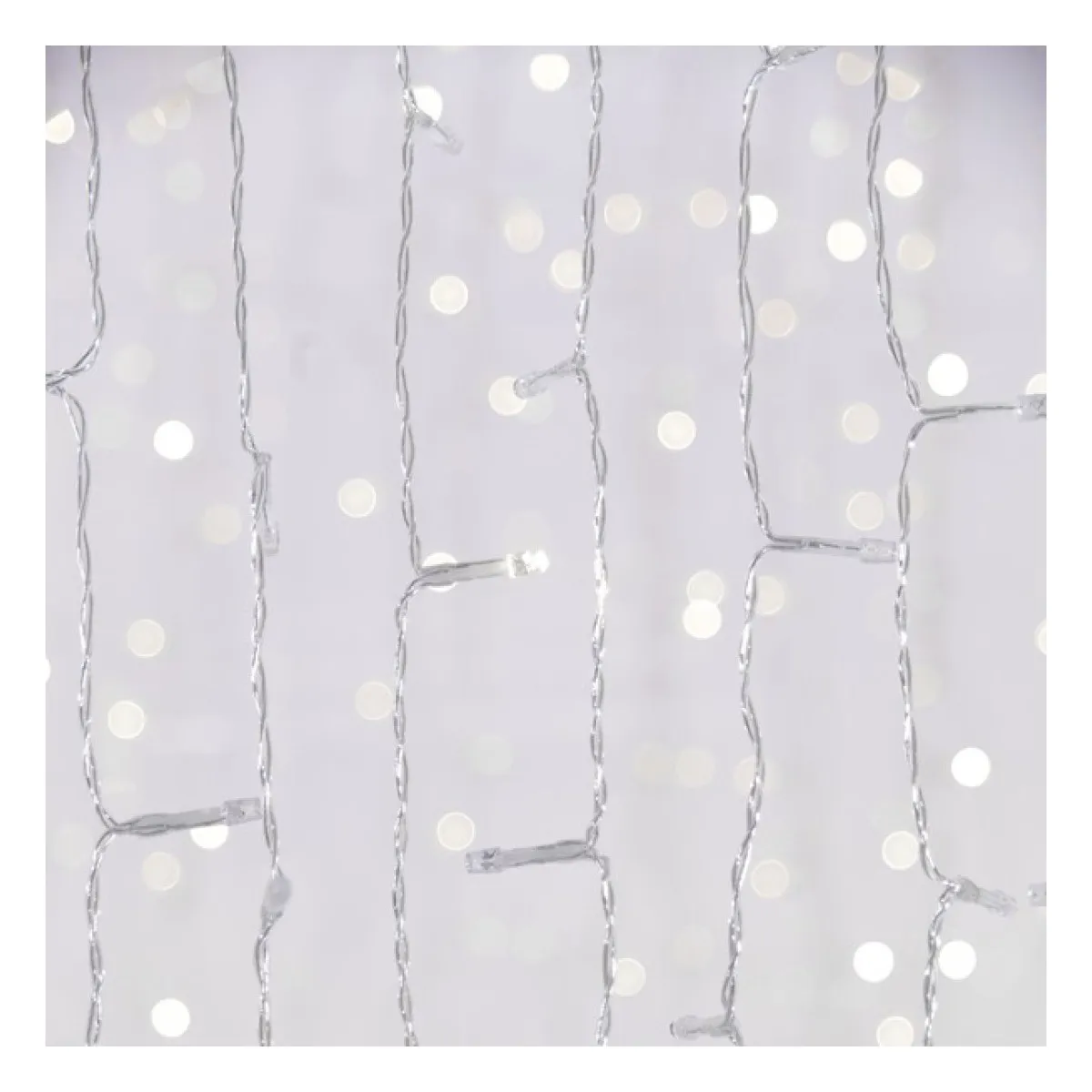 Perdea 500 LED Flash, 4 Conectori pana la 3 Seturi, Fir Transparent, Alb Rece, 300x250cm, Cablu 3m, IP44  1