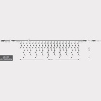 Turture 288 LED, 4 Conectori pana la 3 Seturi, Fir Transparent, Alb Cald (H60 x L600cm, 5/7/5/7), Cablu 3m, IP44  1
