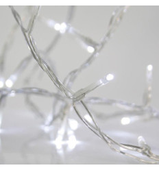 Perdea 480 LED, Conectare pana la 3, Fir Transparent, Alb Rece (H300 x L300cm, 20 linii x 24 LED), Cablu 3m, IP44