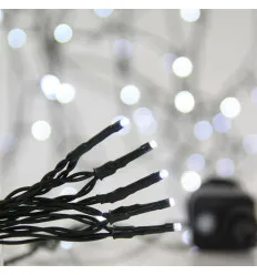 Ghirlanda 700 LED, 8 M/F & Memorie, Fir Verde, Alb Rece, 5cm, Cablu 3m, IP44