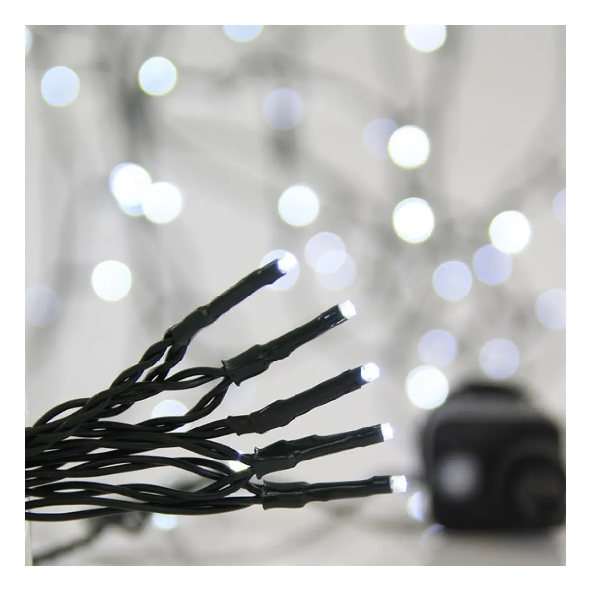 Ghirlanda 700 LED, 8 M/F & Memorie, Fir Verde, Alb Rece, 5cm, Cablu 3m, IP44 1