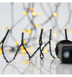 Ghirlanda 700 LED, 8 M/F & Memorie, Fir Verde, Alb Cald, 5CM, Cablu 3m, IP44