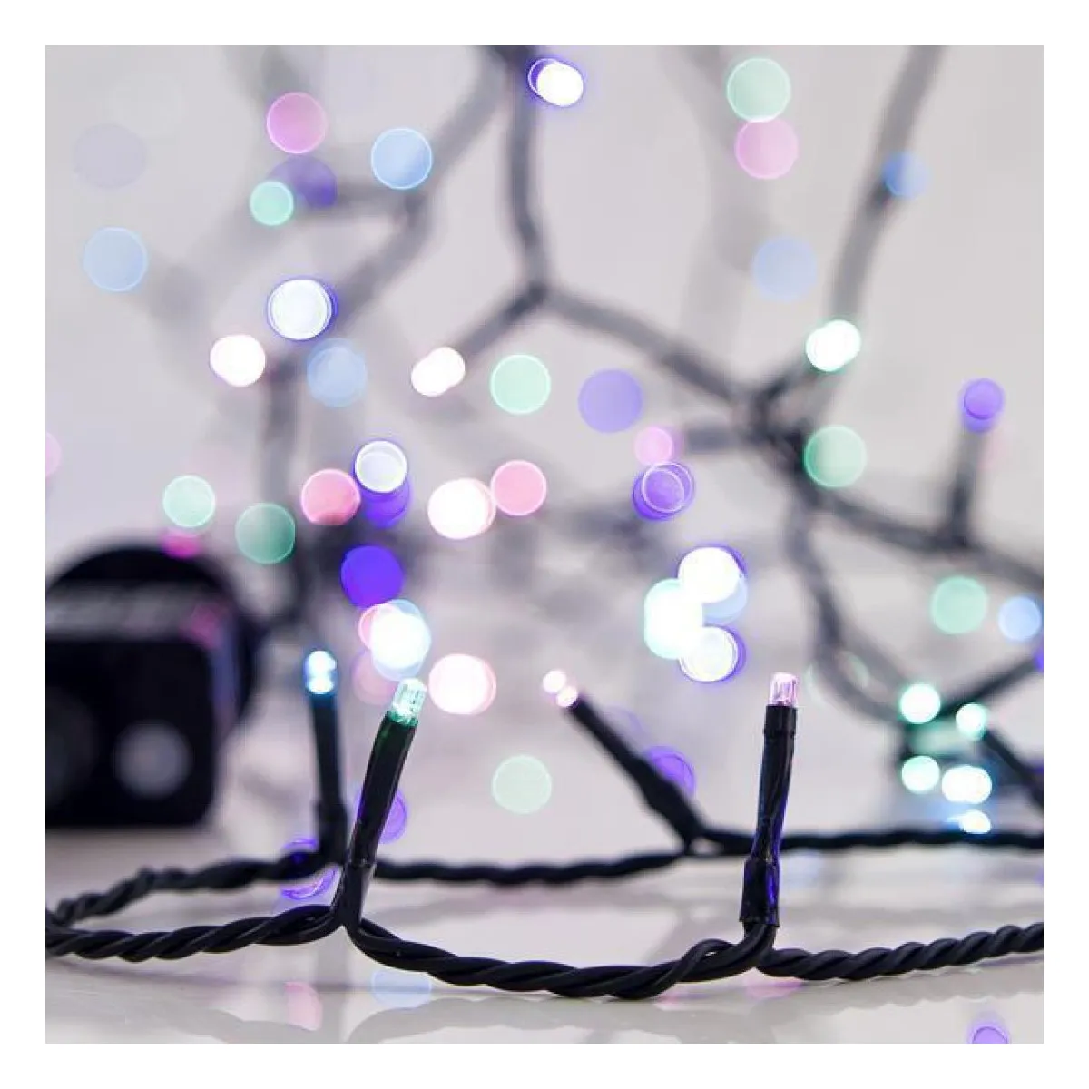Ghirlanda 700 LED, 8 M/F & Memorie, Fir Verde, Opal MultiLED, 5cm, Cablu 3m, IP44 1