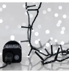 Ghirlanda 900 LED, 8 M/F & Memorie, Fir Verde, Alb Rece, 5cm, Cablu 3m, IP44