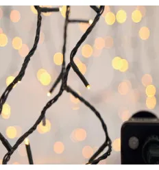 Ghirlanda 900 LED, 8 M/F & Memorie, Fir Verde, Alb Cald, 5cm, Cablu 3m, IP44