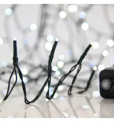 Ghirlanda 1500 LED, 8 M/F & Memorie, Fir Verde, Alb Rece, 5cm, Cablu 3m, IP44