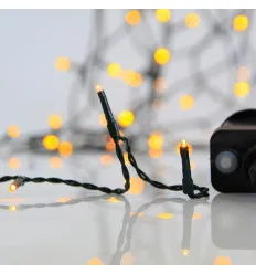 Ghirlanda 1500 LED, 8 M/F & Memorie, Fir Verde, Alb Cald, 5cm, Cablu 3m, IP44