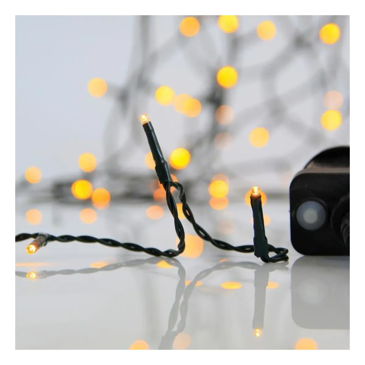 Ghirlanda 1500 LED, 8 M/F & Memorie, Fir Verde, Alb Cald, 5cm, Cablu 3m, IP44 1