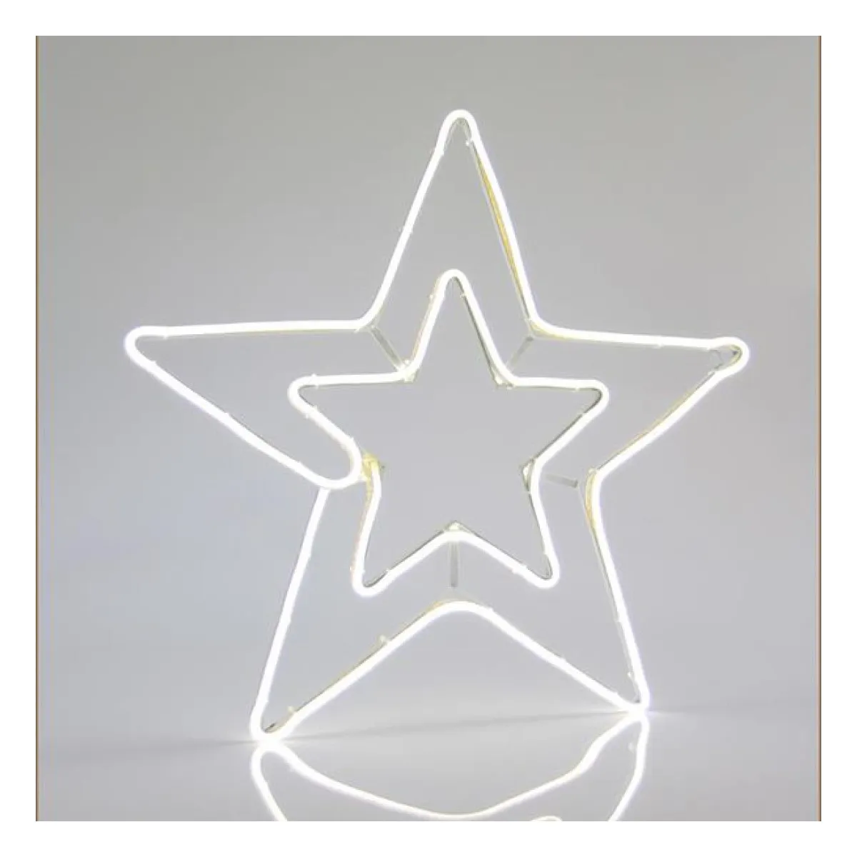 Stea Dubla 3M Neon LED, 2 Cai, Alb Rece, 56x58cm, IP44 1