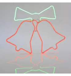 Clopotei 3M Neon LED, 2 Cai, Rosu, 59x47cm, IP44