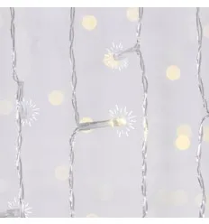 Perdea 500 LED Flash, Fir Transparent, Alb Cald, H250 x L300cm, 20 linii x 25 LED, Cablu 3m