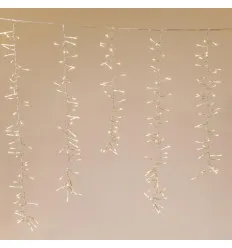 Turture Ciorchine 480 LED, 8 M/F, Fir Transparent, Alb Cald, (H100 x L200cm, 30/40/50/50/40/30), Cablu 3m