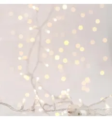 Perdea 240 LED, Fir Transparent, Alb Cald, (H100 x L200cm, 20 linii x 12 LED), Cablu 3m