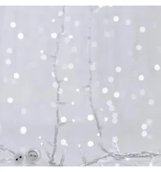 Perdea 360 LED, Fir Transparent, Alb Rece (H200 x L200cm, 20 linii x 18 LED), Cablu 3m