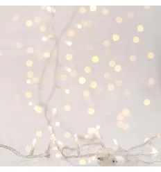 Perdea 360 LED, Fir Transparent, Alb Cald, H200 x L200cm, 20 linii x 18 LED, Cablu 3m