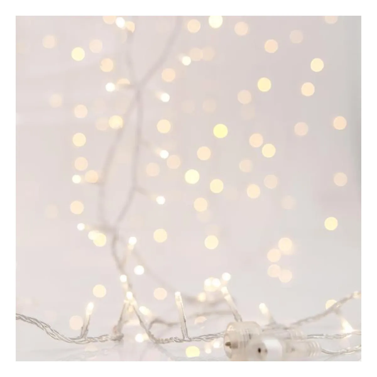 Perdea 480 LED, Fir Transparent, Alb Cald (H300 x L300cm, 20 linii x 24 LED), Cablu 3m  1
