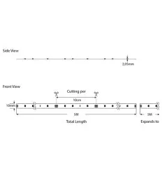 Banda LED SMD 5M 14.4W 12V 3000K IP20