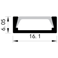Profil Aplicat Aluminiu Cu Dispersor 2000x16x6Mm 90° Plus