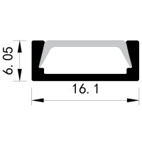 Profil Aplicat Aluminiu Cu Dispersor 2000x16x6Mm 90° Plus