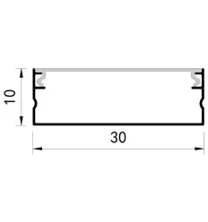 Profil Aplicat Lat Aluminiu Dispersor 2000x30x10Mm 90°