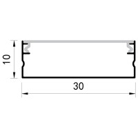 Profil Aplicat Lat Aluminiu Dispersor 2000x30x10Mm 90°