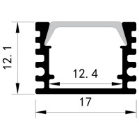 Profil Aplicat Adanc Aluminiu Dispersor 2000x17x12Mm