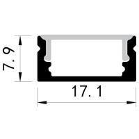 Profil Aplicat Negru Dispersor 2000x17x8Mm 90° Plus