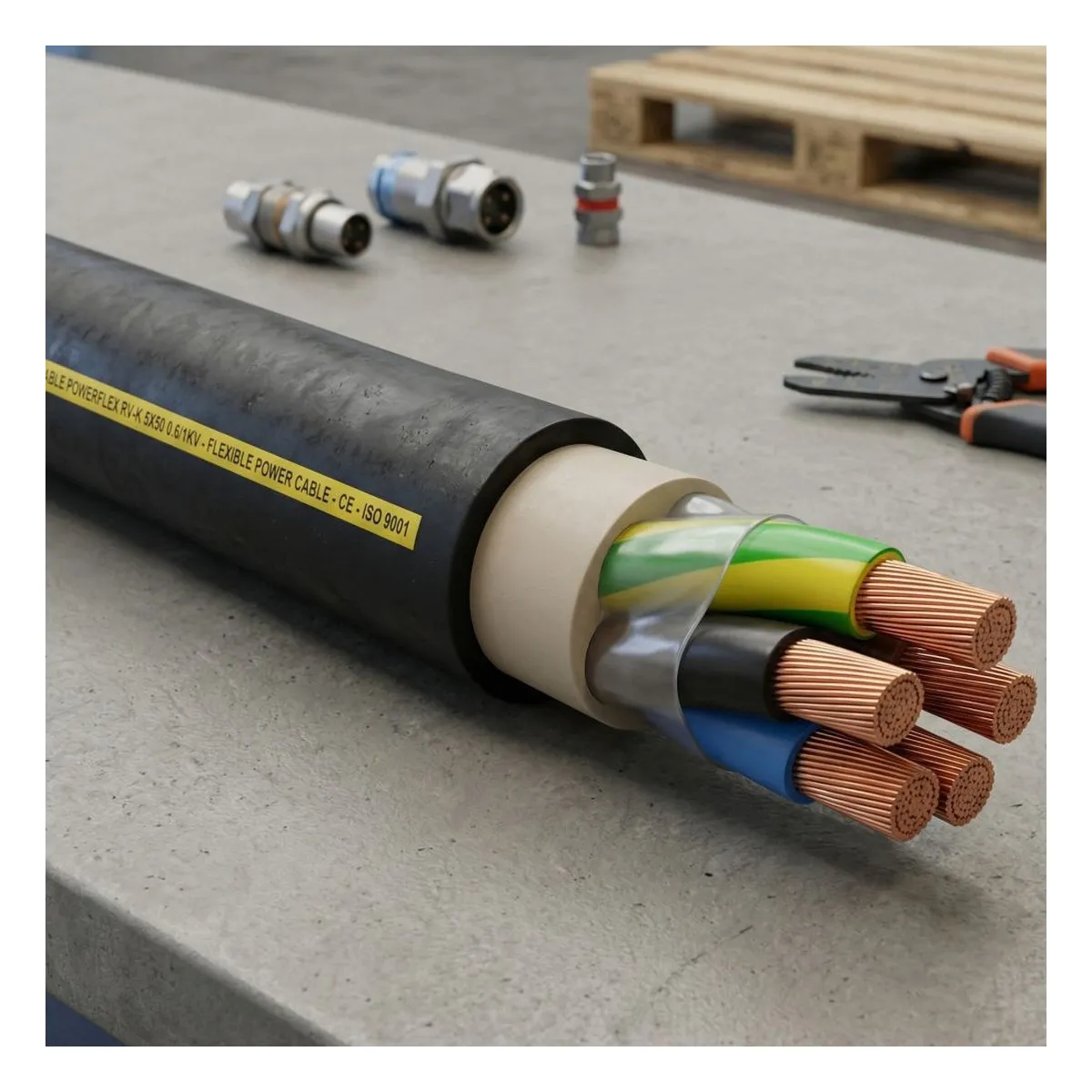 Cablu De Energie Flexibil Rv-K 5x50 0.6 1kv