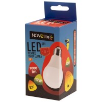 Bec LED A60 12W E27 3000K Alb Cald - Novelite - vedere laterala