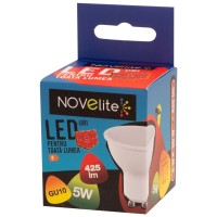 Bec LED spot 5W GU10 6400K Alb Rece - Novelite - vedere laterala