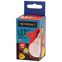 Bec LED sferic 5W E27 3000K Alb Cald - Novelite - vedere laterala