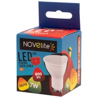 Bec LED Spot 7W GU10 6400K Alb Rece - Novelite - vedere laterala