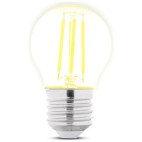 Bec LED filament sferic 4W E27 2700K clar, Alb Cald - Novelite - ambalaj