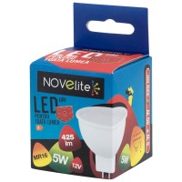 Bec LED spot MR16 5W GU5.3 3000K 12V Alb Cald - Novelite - detaliu