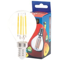 Bec LED filament sferic G45 4W E14 2700K Clar - Novelite - detaliu