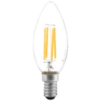 Bec LED filament lumanare 4W E14 2700K clar - Novelite